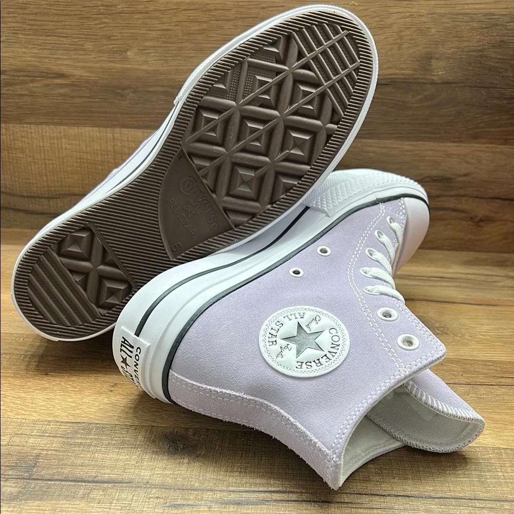 Converse Purple and White High-Top Sneakers
